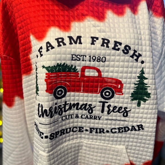 Christmas Quilted Hooded Sweatshirt 🎄NWT - Picture 2 of 6